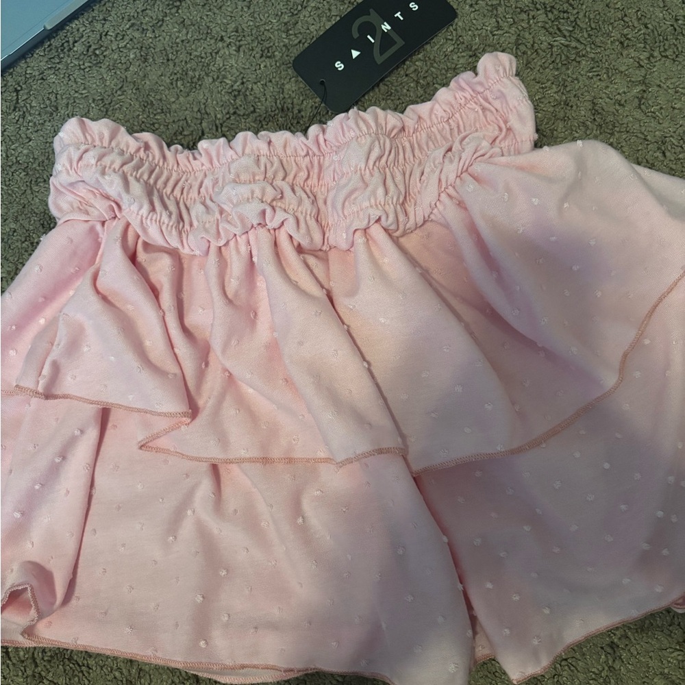 Pink Flowy Skirt with Elastic Waistband